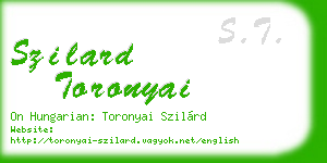 szilard toronyai business card